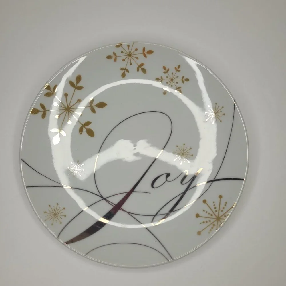Pier 1 Imports Holiday Season Appetizer Plates Set of 4 Christmas Wish 6